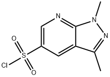 1,3-dimethyl-1H-pyrazolo[3,4-b]pyridine-5-sulfonyl chloride Struktur