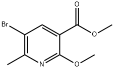 5-Bromo-2-methoxy-6-methyl-nicotinic acid methyl ester Struktur