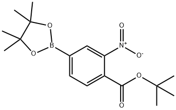 tert-butyl 2-nitro-4-(4,4,5,5-tetramethyl-1,3,2-dioxaborolan-2-yl)benzoate Struktur