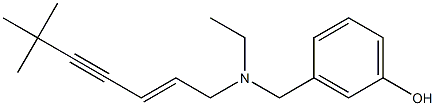 Phenol, 3-[[(6,6-dimethyl-2-hepten-4-ynyl)ethylamino]methyl]-, (E)- Struktur