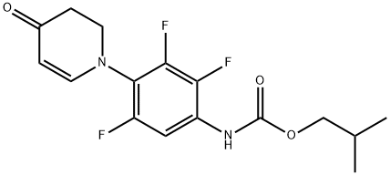 isobutyl (2,3,5-trifluoro-4-(4-oxo-3,4-dihydropyridin-1(2H)-yl)phenyl)carbamate Struktur