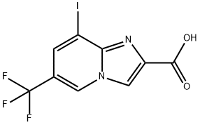 8-Iodo-6-trifluoromethyl-imidazo[1,2-a]pyridine-2-carboxylic acid Struktur