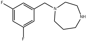 1-[(3,5-difluorophenyl)methyl]-1,4-diazepane Struktur