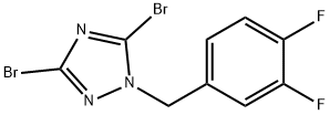 3,5-dibromo-1-[(3,4-difluorophenyl)methyl]-1H-1,2,4-triazole Struktur