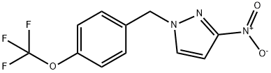 3-nitro-1-{[4-(trifluoromethoxy)phenyl]methyl}-1H-pyrazole Struktur