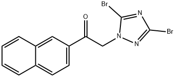 2-(3,5-ジブロモ-1H-1,2,4-トリアゾール-1-イル)-1-(ナフタレン-2-イル)エタン-1-オン 化學構造式