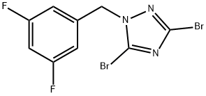 3,5-dibromo-1-[(3,5-difluorophenyl)methyl]-1H-1,2,4-triazole Struktur