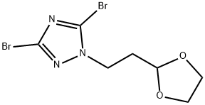 3,5-dibromo-1-[2-(1,3-dioxolan-2-yl)ethyl]-1H-1,2,4-triazole Struktur