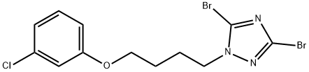 3,5-dibromo-1-[4-(3-chlorophenoxy)butyl]-1H-1,2,4-triazole Struktur