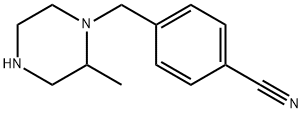 4-[(2-methylpiperazin-1-yl)methyl]benzonitrile Struktur