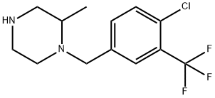 1-{[4-chloro-3-(trifluoromethyl)phenyl]methyl}-2-methylpiperazine Struktur