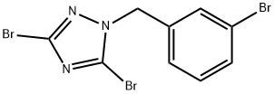 3,5-dibromo-1-[(3-bromophenyl)methyl]-1H-1,2,4-triazole Struktur