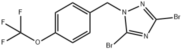 3,5-dibromo-1-{[4-(trifluoromethoxy)phenyl]methyl}-1H-1,2,4-triazole Struktur