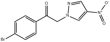 1-(4-bromophenyl)-2-(4-nitro-1H-pyrazol-1-yl)ethan-1-one Struktur