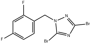 3,5-dibromo-1-[(2,4-difluorophenyl)methyl]-1H-1,2,4-triazole Struktur