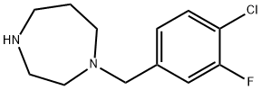 1-[(4-chloro-3-fluorophenyl)methyl]-1,4-diazepane Struktur