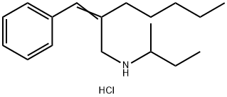 (butan-2-yl)[(2E)-2-(phenylmethylidene)heptyl]amine hydrochloride Struktur