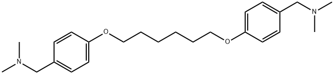 {4-[6-(4-Dimethylaminomethyl-phenoxy)-hexyloxy]-benzyl}-dimethyl-amine Struktur