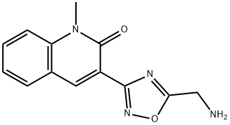 3-(5-Aminomethyl-[1,2,4]oxadiazol-3-yl)-1-methyl-1H-quinolin-2-one Struktur