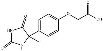 [4-(4-Methyl-2,5-dioxo-imidazolidin-4-yl)-phenoxy]-acetic acid Struktur