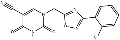 1-[3-(2-Chloro-phenyl)-[1,2,4]oxadiazol-5-ylmethyl]-2,4-dioxo-1,2,3,4-tetrahydro-pyrimidine-5-carbonitrile Struktur