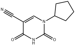 1-cyclopentyl-2,4-dioxo-1,2,3,4-tetrahydropyrimidine-5-carbonitrile Struktur