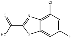 4-chloro-6-fluoro-1,3-benzothiazole-2-carboxylic acid Struktur