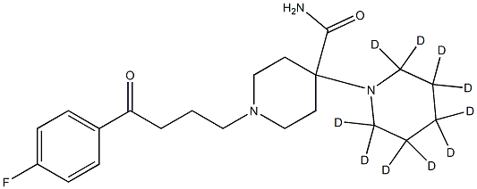 4-(2,2,3,3,4,4,5,5,6,6-decadeuteriopiperidin-1-yl)-1-[4-(4-fluorophenyl)-4-oxobutyl]piperidine-4-carboxamide Struktur