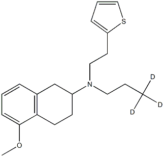 5-methoxy-N-(2-thiophen-2-ylethyl)-N-(3,3,3-trideuteriopropyl)-1,2,3,4-tetrahydronaphthalen-2-amine Struktur