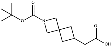 6-Carboxymethyl-2-aza-spiro[3.3]heptane-2-carboxylicacidtert-butylester Struktur