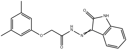 2-(3,5-dimethylphenoxy)-N'-(2-oxoindol-3-yl)acetohydrazide Struktur