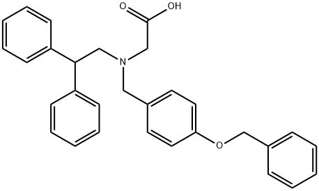 2-({[4-(benzyloxy)phenyl]methyl}(2,2-diphenylethyl)amino)acetic acid Struktur