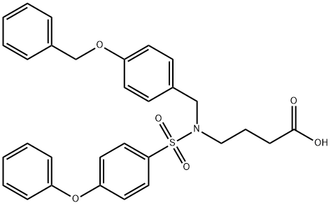 4-(N-{[4-(benzyloxy)phenyl]methyl}4-phenoxybenzenesulfonamido)butanoic acid Struktur