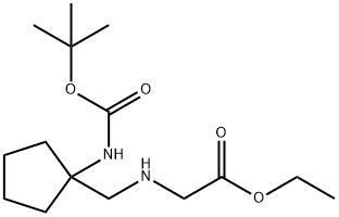 ethyl 2-{[(1-{[(tert-butoxy)carbonyl]amino}cyclopentyl)methyl]amino}acetate Struktur