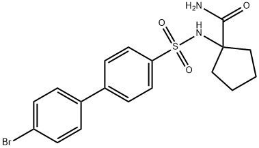 1-{4-bromo-[1,1-biphenyl]-4-sulfonamido}cyclopentane-1-carboxamide Struktur