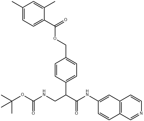 4-(3-((tert-butoxycarbonyl)amino)-1-(isoquinolin-6-ylamino)-1-oxopropan-2-yl)benzyl 2,4-dimethylbenzoate Struktur