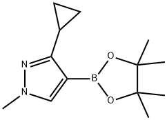 3-cyclopropyl-1-methyl-4-(4,4,5,5-tetramethyl-1,3,2-dioxaborolan-2-yl)pyrazole Struktur