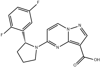 R-5-(2-(2,5-difluorophenyl)pyrrolidin-1-yl)pyrazolo[1,5-a]pyrimidine-3-carboxylic acid Struktur