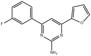 4-(3-fluorophenyl)-6-(furan-2-yl)pyrimidin-2-amine Struktur