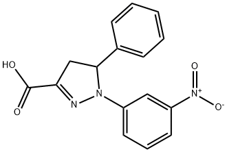 1-(3-nitrophenyl)-5-phenyl-4,5-dihydro-1H-pyrazole-3-carboxylic acid Struktur