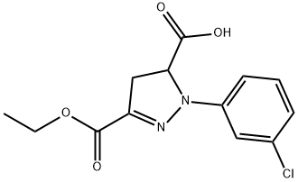 1-(3-chlorophenyl)-3-(ethoxycarbonyl)-4,5-dihydro-1H-pyrazole-5-carboxylic acid Struktur