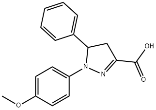 1-(4-methoxyphenyl)-5-phenyl-4,5-dihydro-1H-pyrazole-3-carboxylic acid Struktur