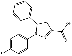 1-(4-fluorophenyl)-5-phenyl-4,5-dihydro-1H-pyrazole-3-carboxylic acid Struktur