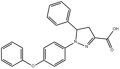 1-(4-phenoxyphenyl)-5-phenyl-4,5-dihydro-1H-pyrazole-3-carboxylic acid Struktur