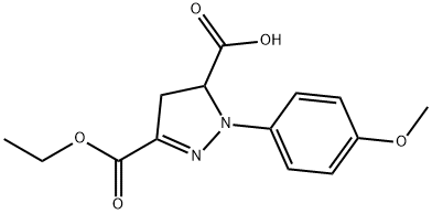 3-(ethoxycarbonyl)-1-(4-methoxyphenyl)-4,5-dihydro-1H-pyrazole-5-carboxylic acid Struktur