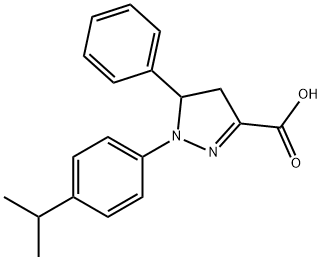 5-phenyl-1-[4-(propan-2-yl)phenyl]-4,5-dihydro-1H-pyrazole-3-carboxylic acid Struktur