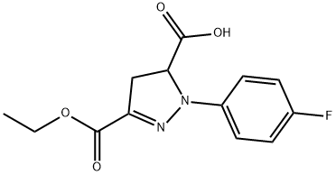 3-(ethoxycarbonyl)-1-(4-fluorophenyl)-4,5-dihydro-1H-pyrazole-5-carboxylic acid Struktur