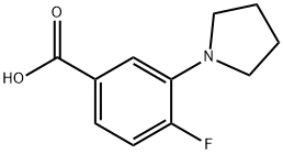 4-fluoro-3-(pyrrolidin-1-yl)benzoic acid Struktur