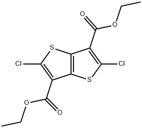 2,5-Dichloro-thieno[3,2-b]thiophene-3,6-dicarboxylic acid diethyl ester Struktur