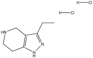 3-ethyl-4,5,6,7-tetrahydro-1H-pyrazolo[4,3-c]pyridine dihydrochloride Struktur